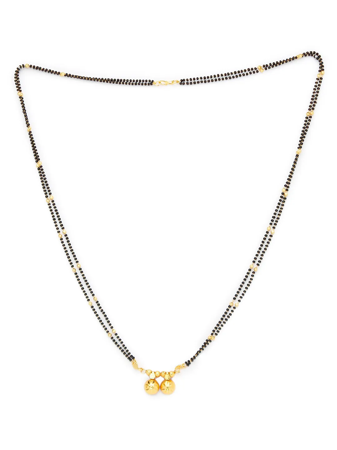 Long Mangalsutra Designs Gold Plated Latest 2 Vati Pendant Traditional Mangalsutra