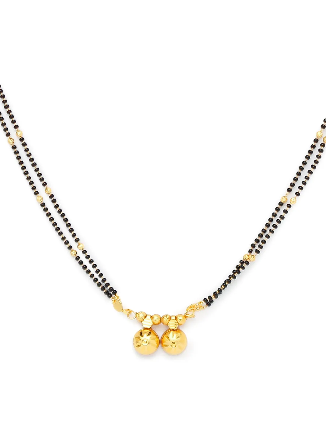 Long Mangalsutra Designs Gold Plated Latest 2 Vati Pendant Traditional Mangalsutra