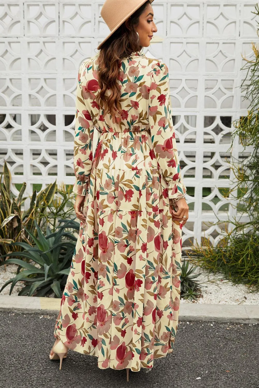 Lotus Ruffle Tiered Maxi Gown