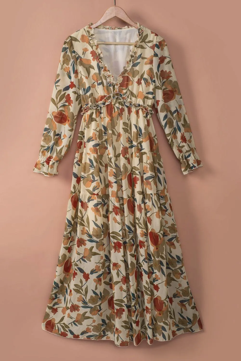 Lotus Ruffle Tiered Maxi Gown