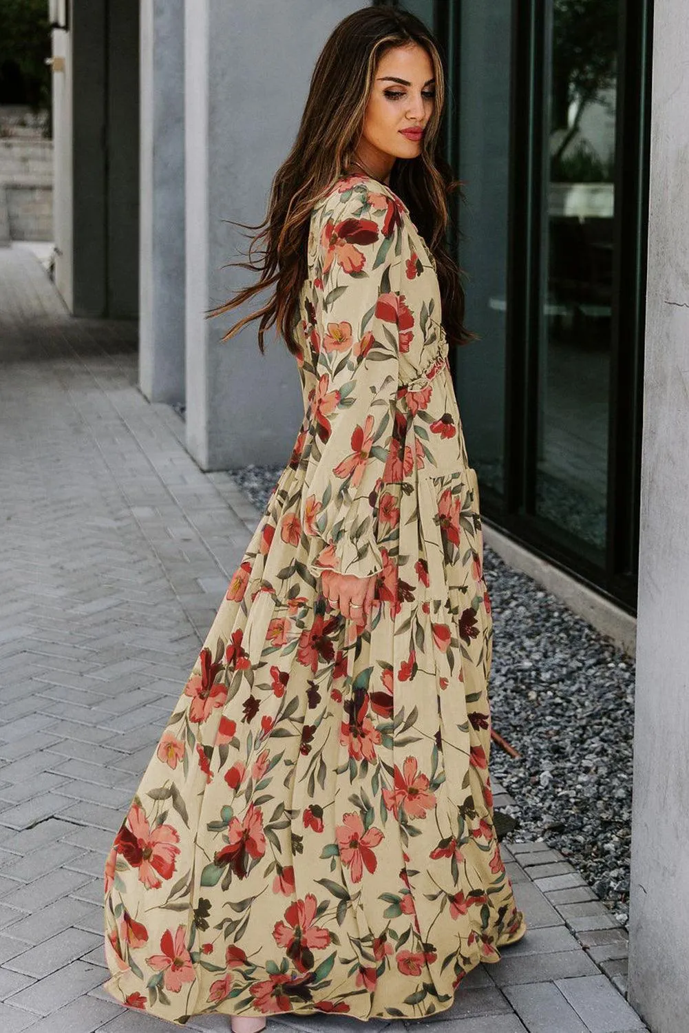 Lotus Ruffle Tiered Maxi Gown