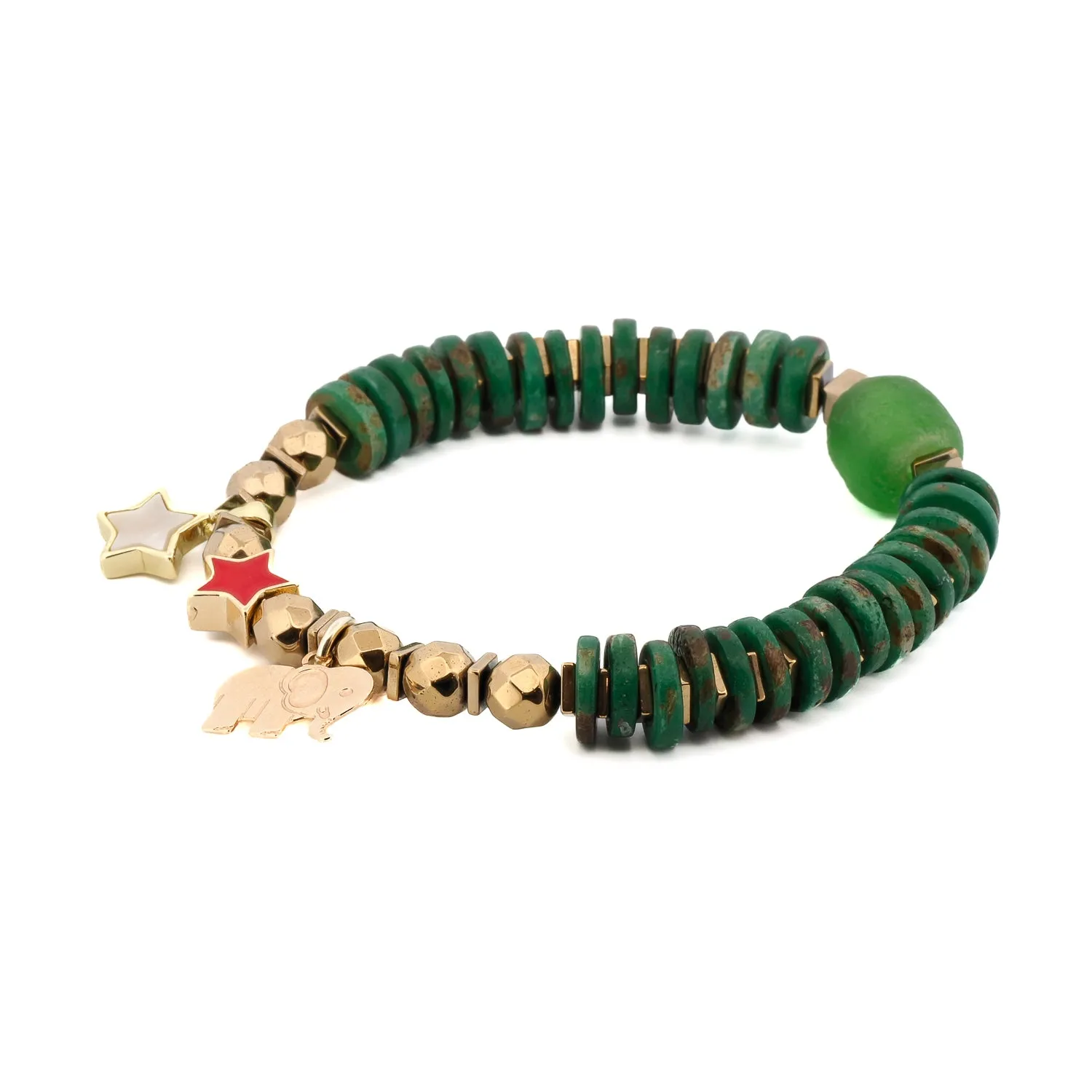 Lucky Charms Elephant & Star Christmas Bracelet