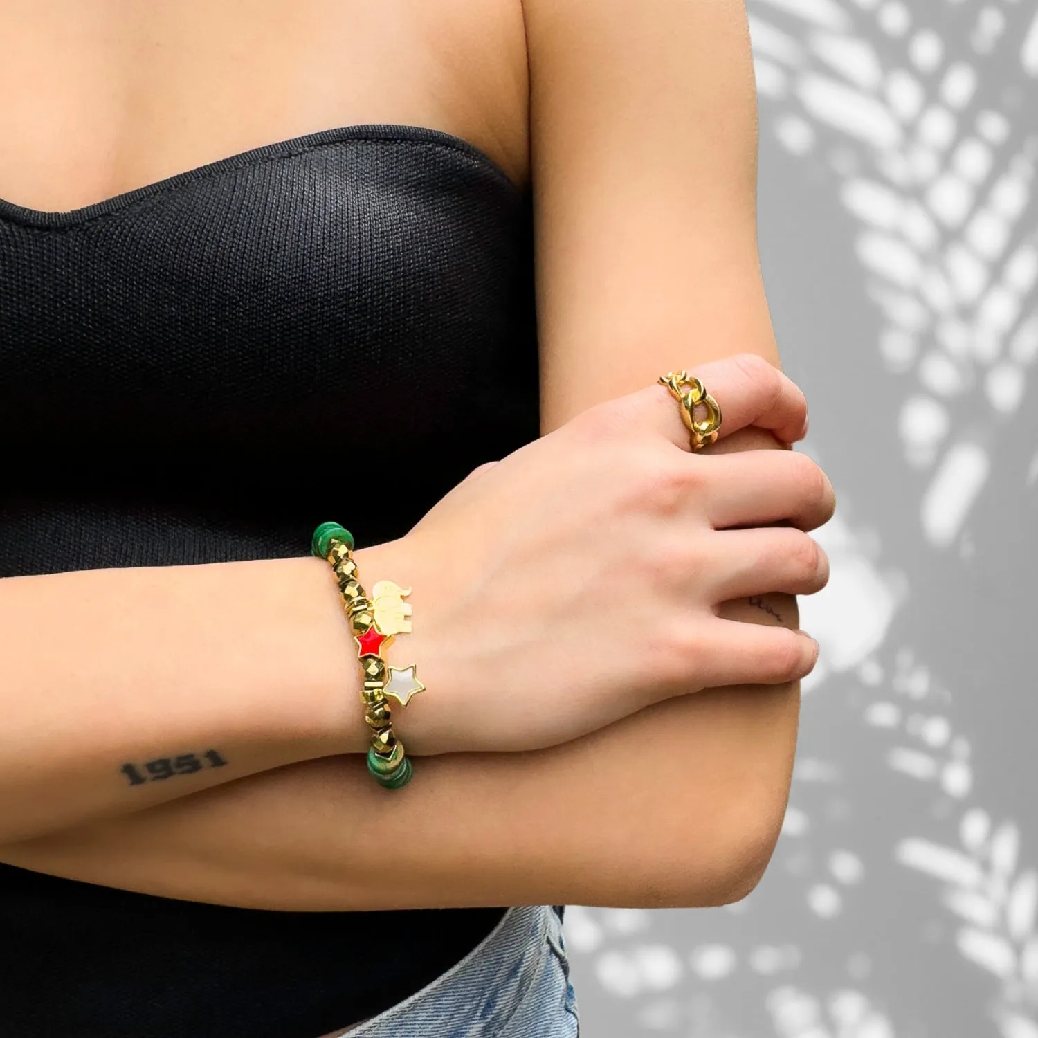 Lucky Charms Elephant & Star Christmas Bracelet