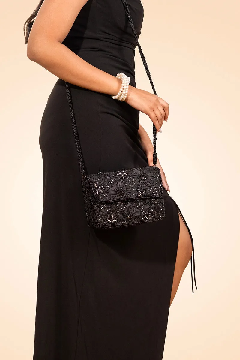 Luxury Beaded Floral Clutch