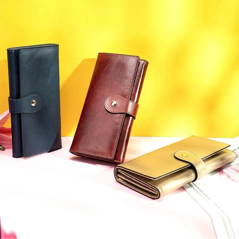 Luxury Designer Leather Notecase Clutch for Evening Party