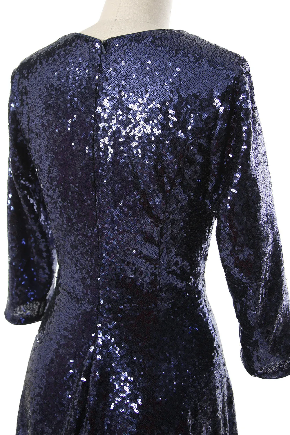 MACloth Women 3/4 Sleeves Sequin Evening Gown Vintage Mother of The Bride Dress