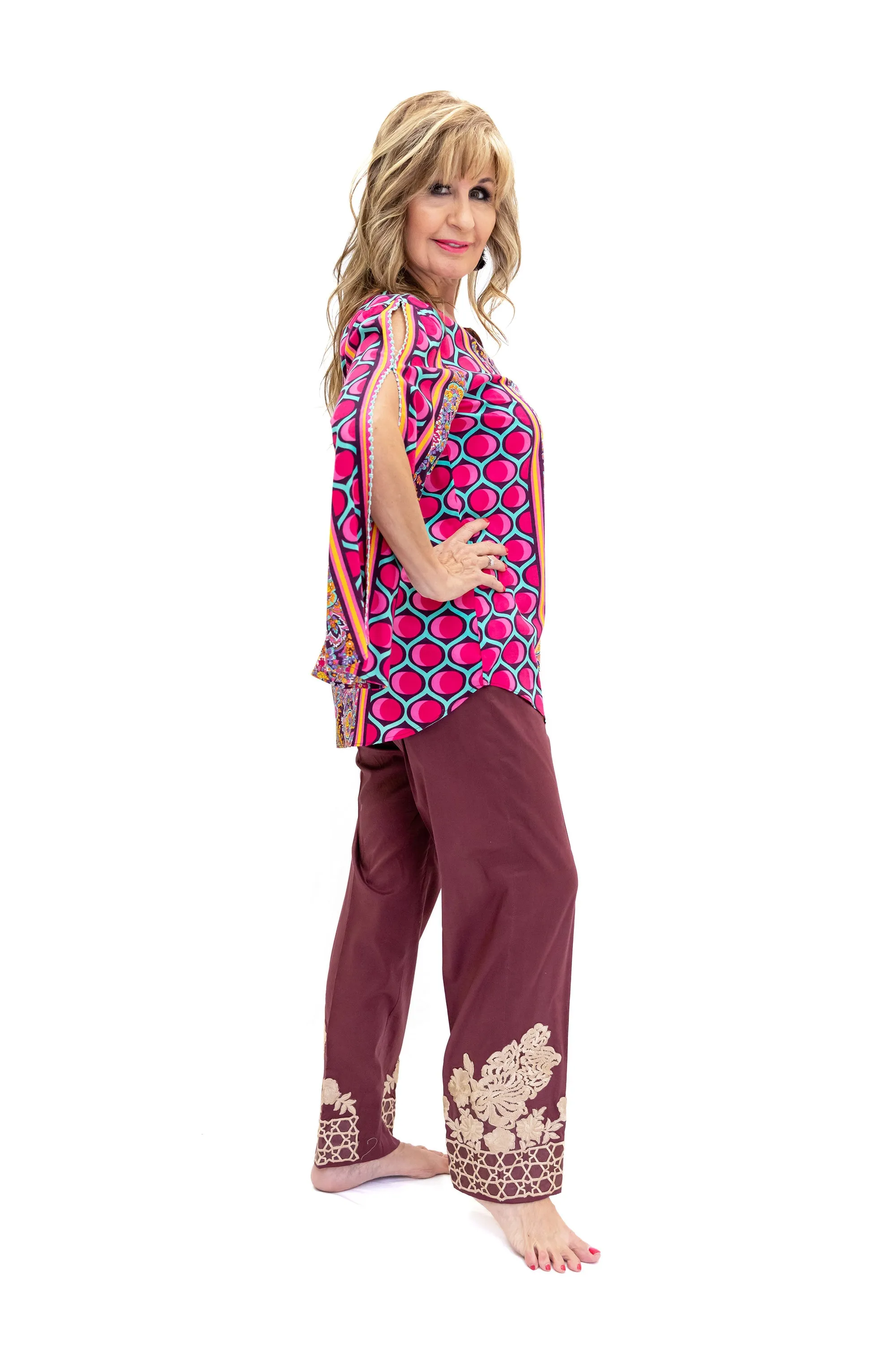 Magenta Silk Kurti - Women's Shirt