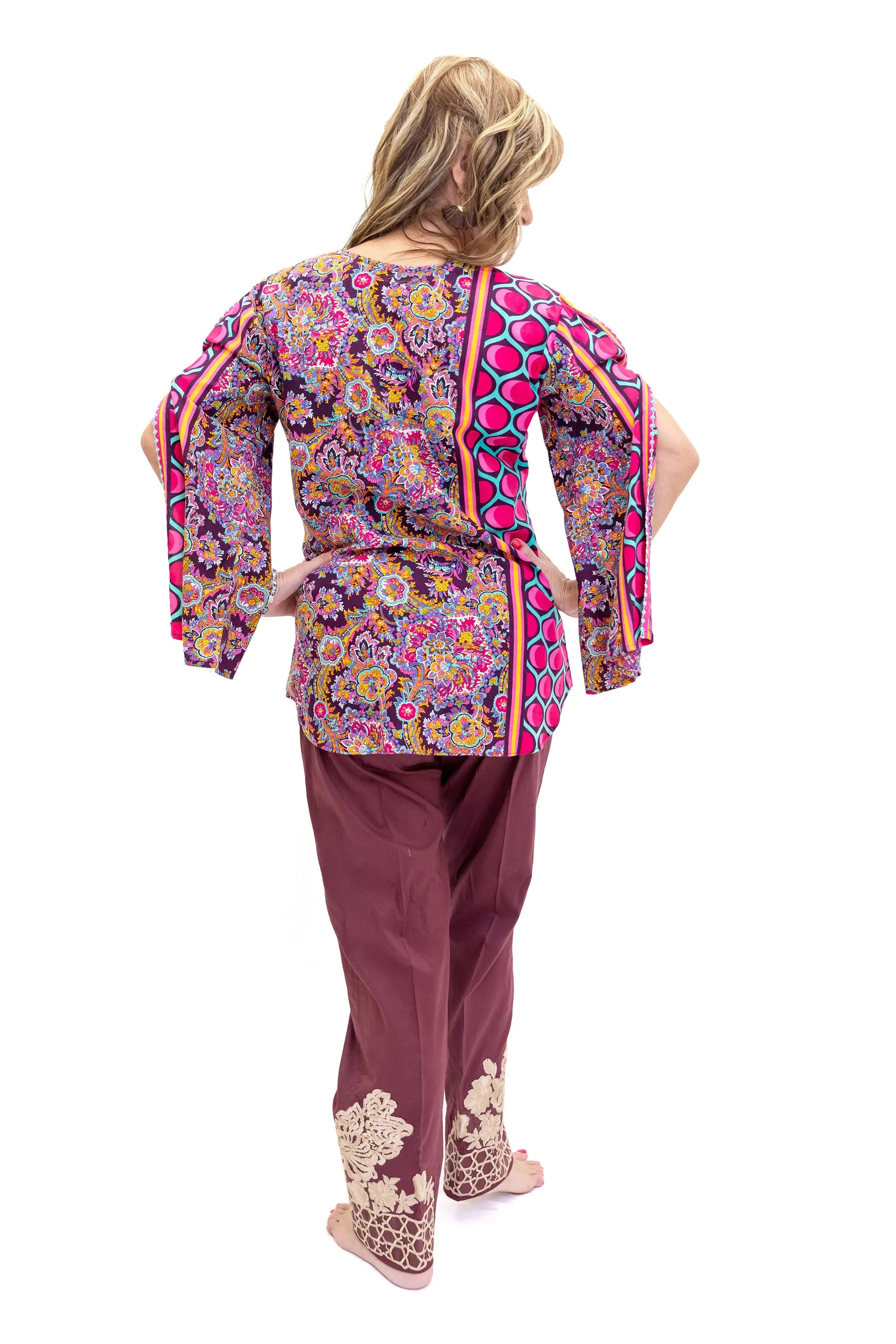Magenta Silk Kurti - Women's Shirt