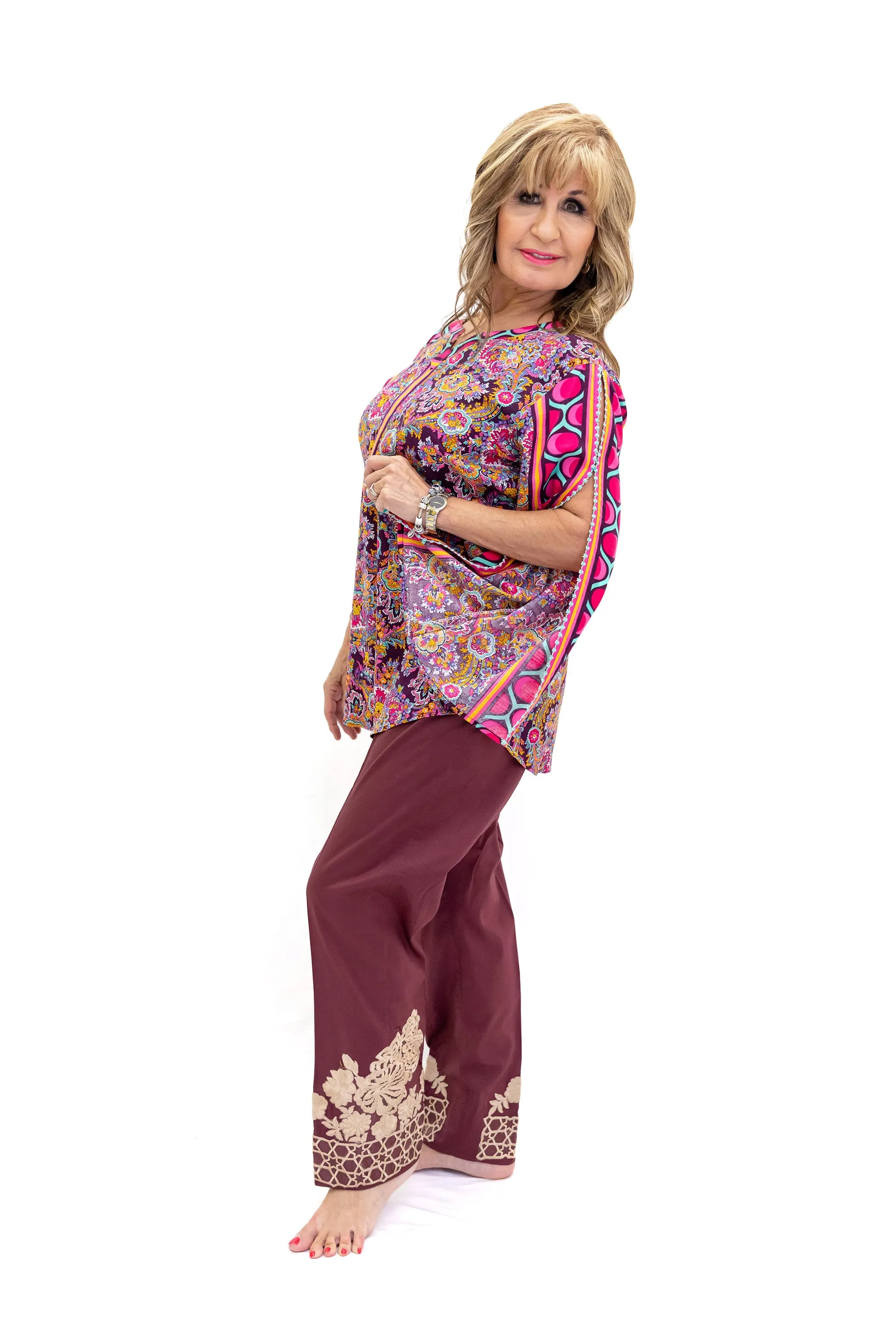 Magenta Silk Kurti - Women's Shirt