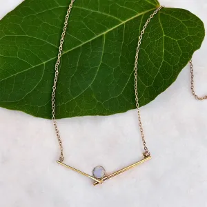 Magical Moonstone Bar Necklace, India