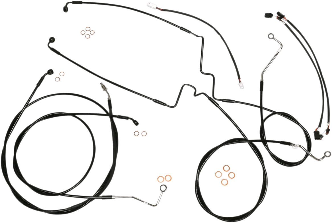 Magnum 486841 Black Vinyl XR Handlebar Installation Kit with Black Fittings for 12-14in. Ape