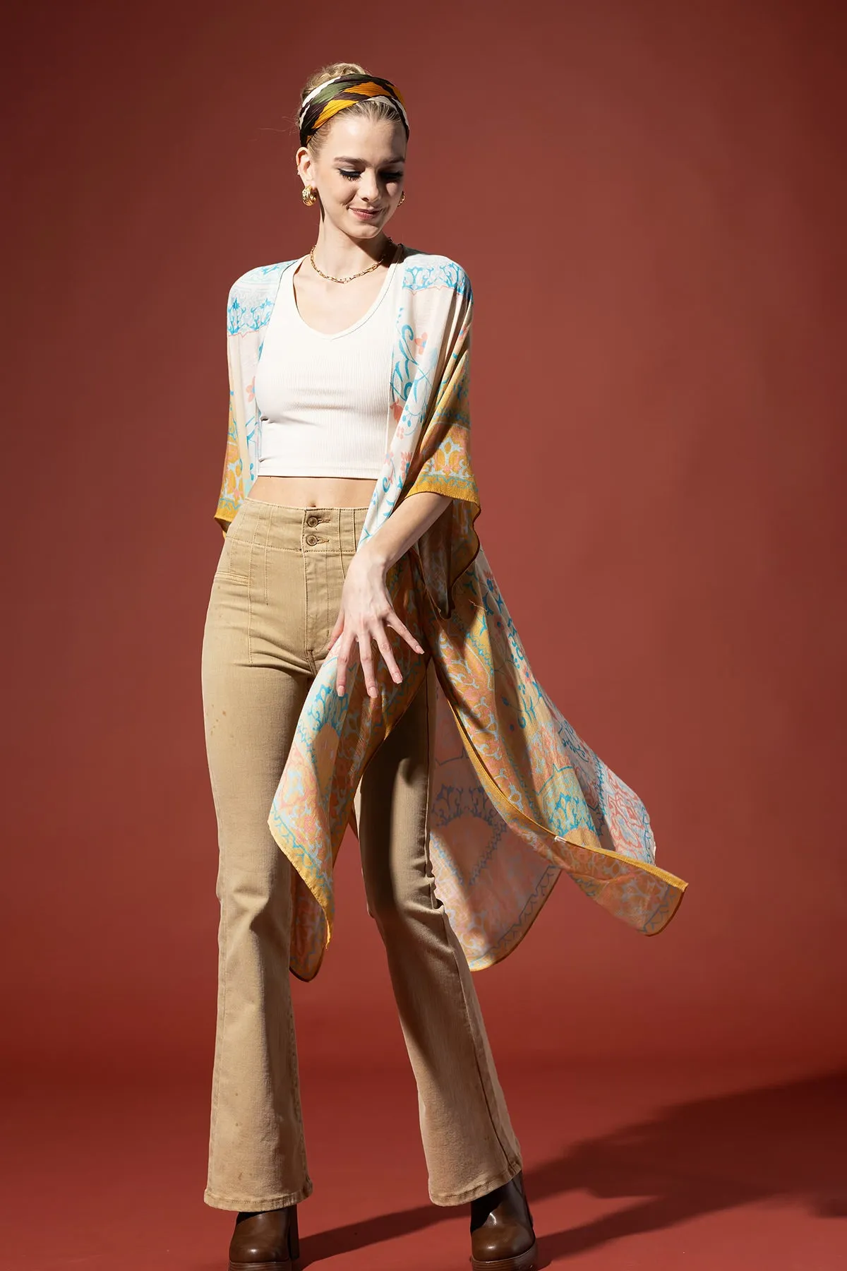 Mandala Melody Gradient Kimono