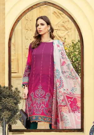 Maria b. Summer 2019 Cotton-Lawn Pink Embroidery Suit