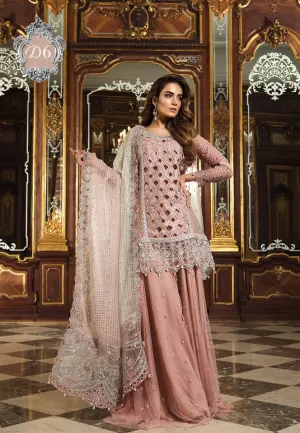 Maria B. Wedding Collection- Light Pink Colored with Silver Accents and Embroidery