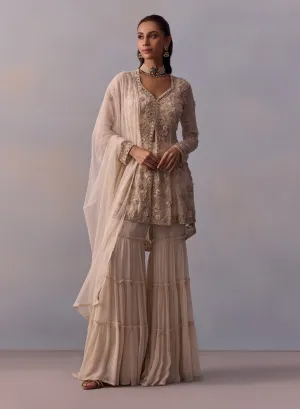 Mariam off-white sharara set