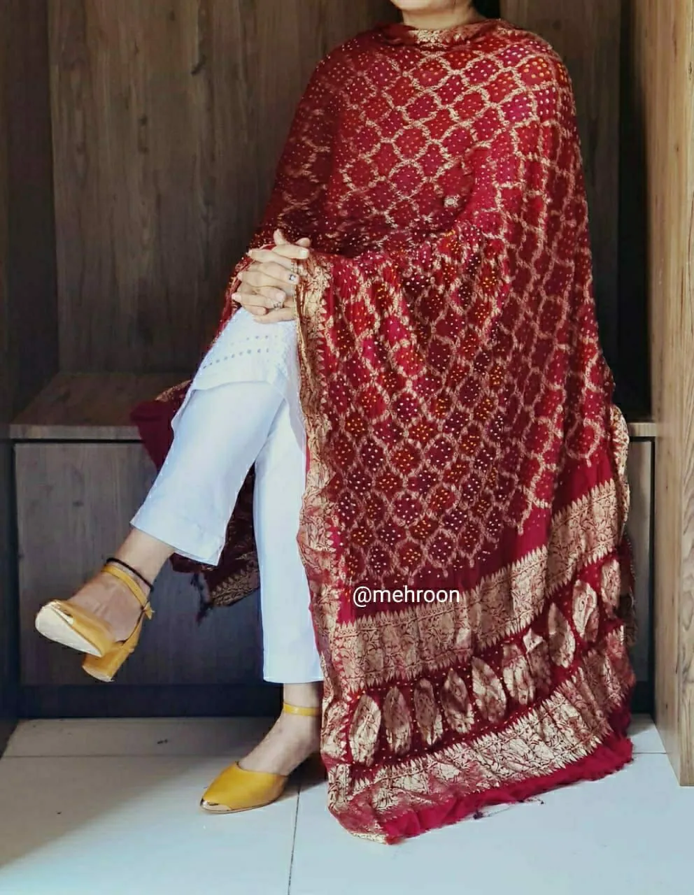 Maroon Banarasi Ghatchola Dupatta