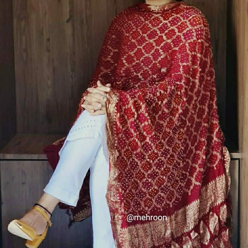 Maroon Banarasi Ghatchola Dupatta
