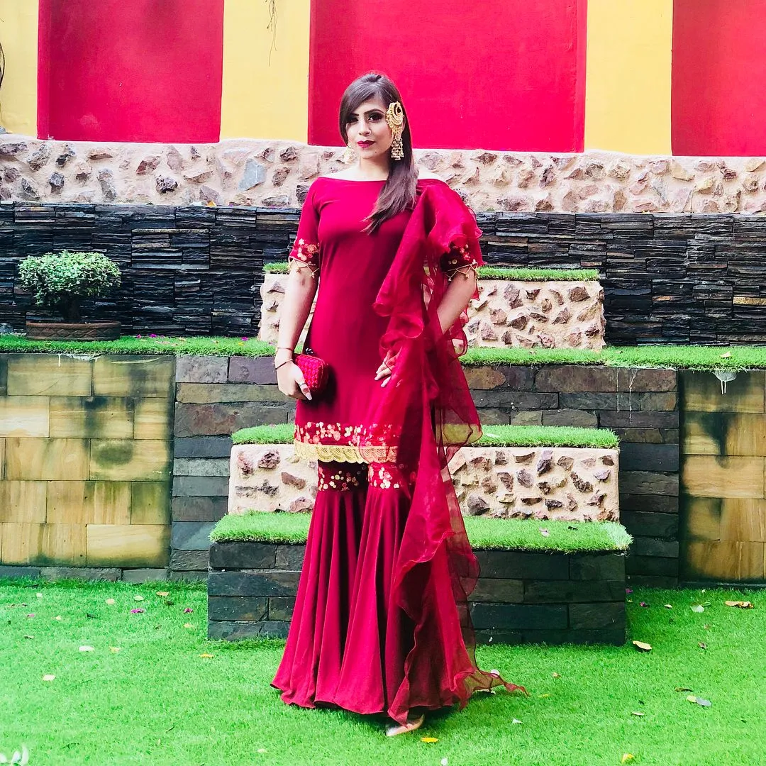 Maroon Garara Suit