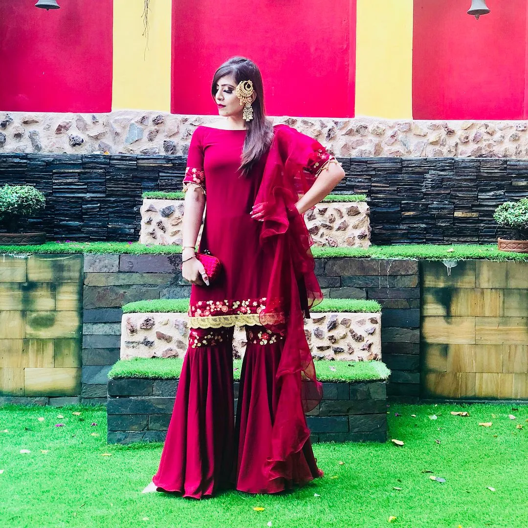 Maroon Garara Suit