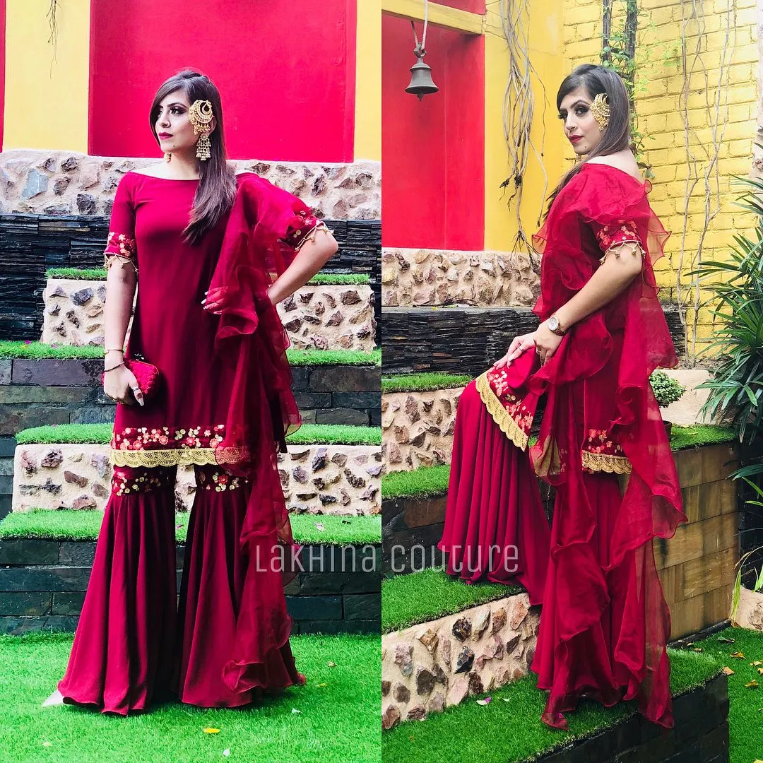 Maroon Garara Suit