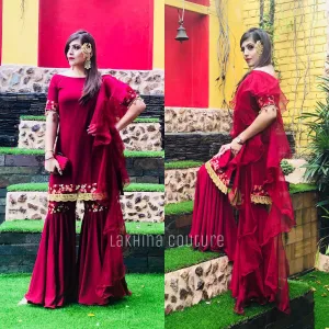 Maroon Garara Suit