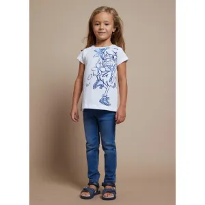 Mayoral Girls Denim Jeggings Ss24 548 Dark Denim