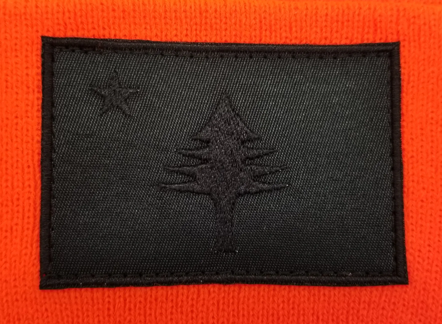 ME Flag Black Patch on Fleece-Lined Beanie