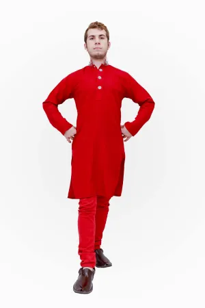 Men Red Embroidery Shirt