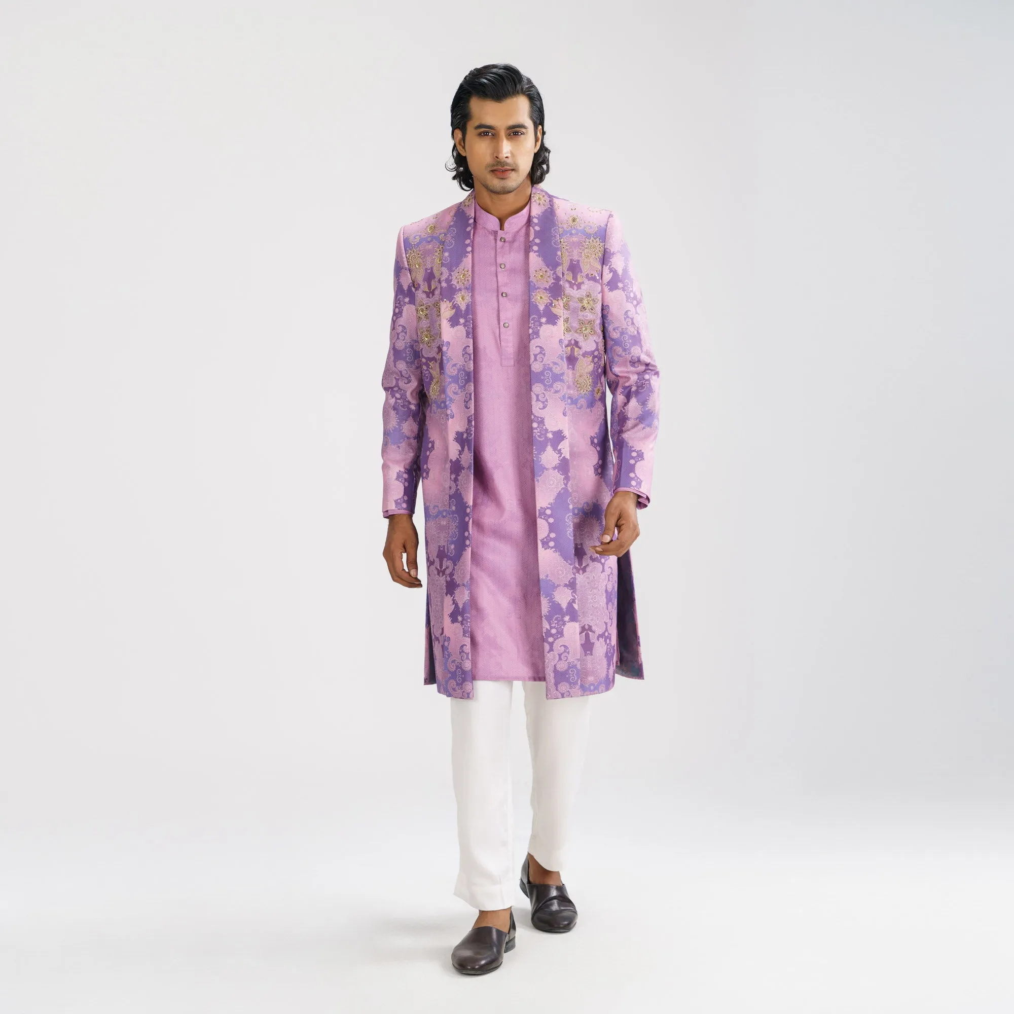 Mens Dusty Rose Sherwani