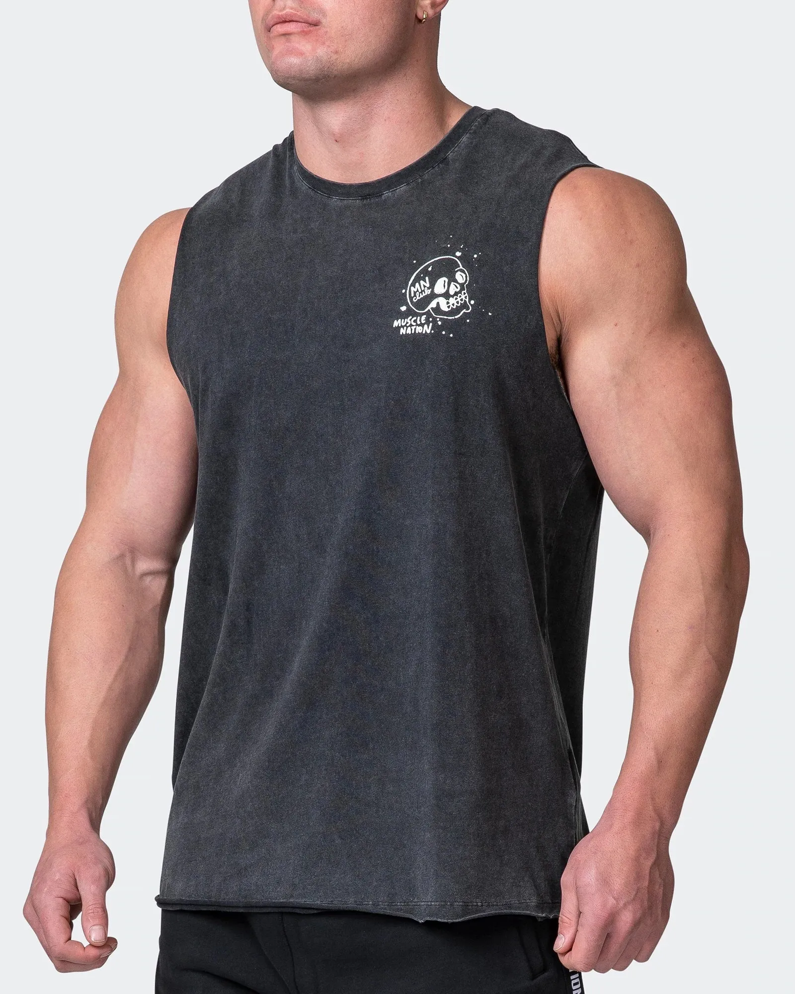 Mens Graffiti Tag Vintage Tank - Washed Black