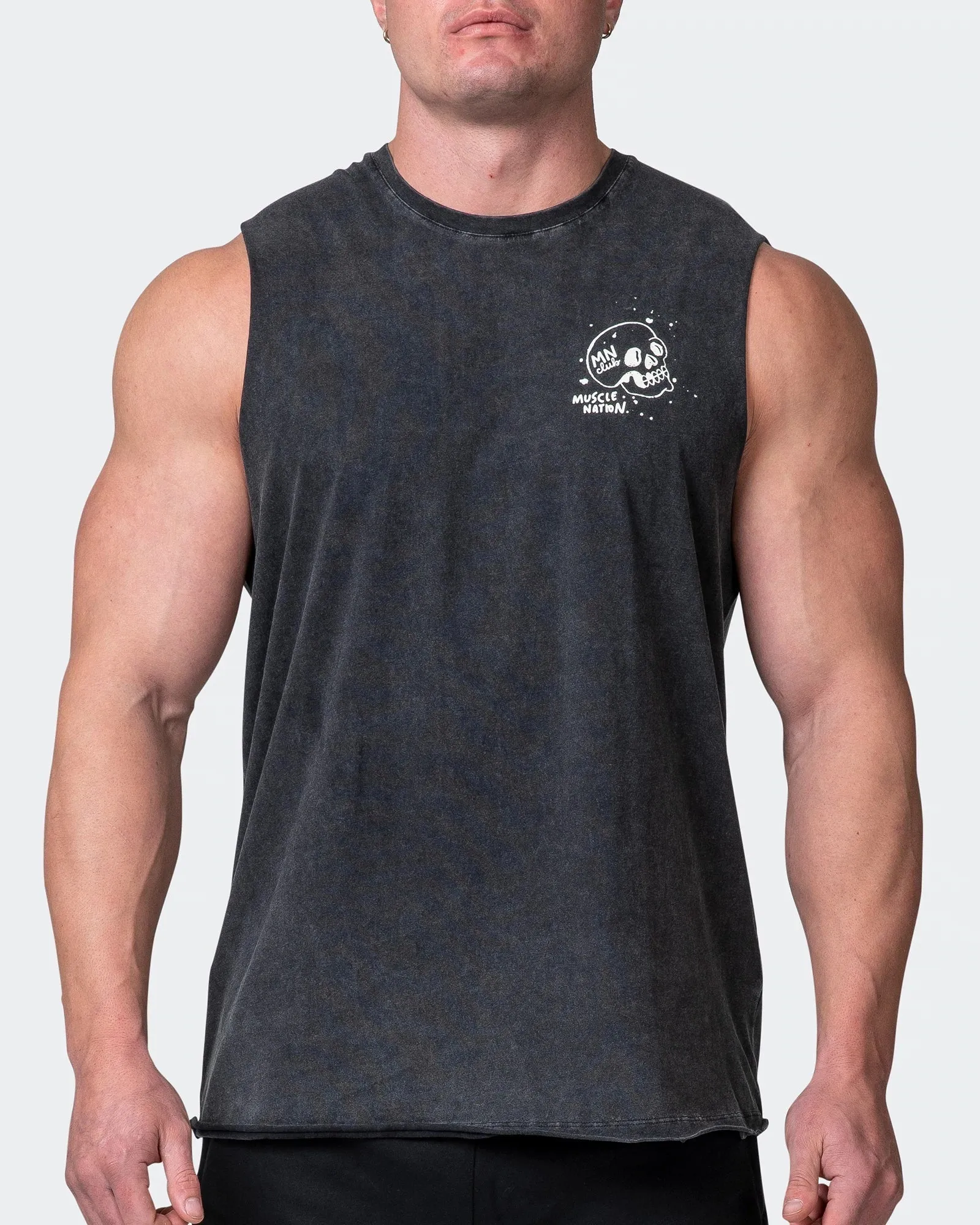 Mens Graffiti Tag Vintage Tank - Washed Black
