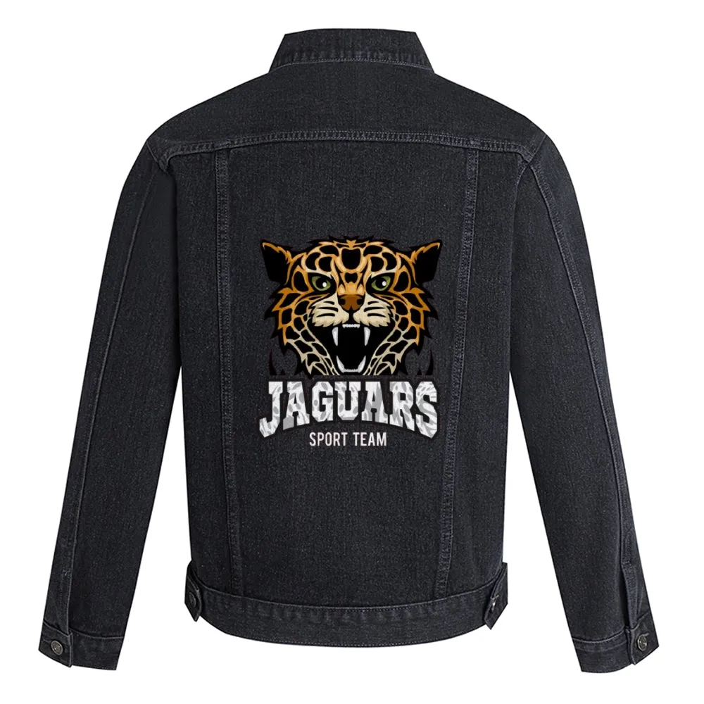 Mens Graphic Button Up Denim Jacket