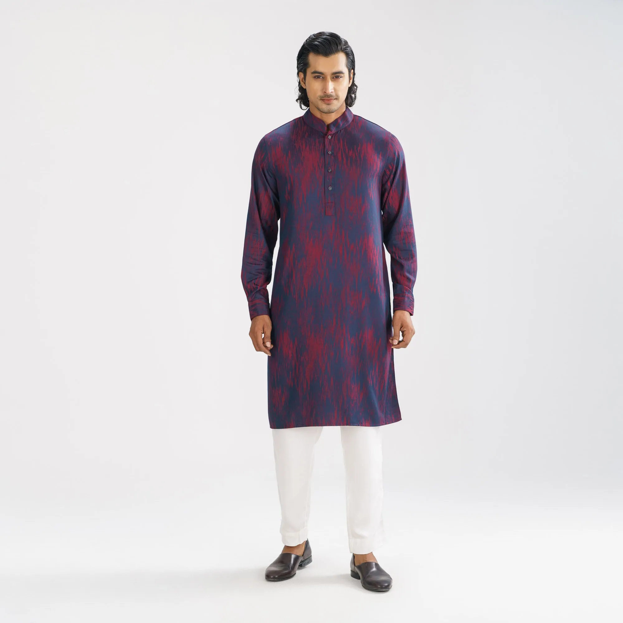 Mens Maroon Basic Panjabi