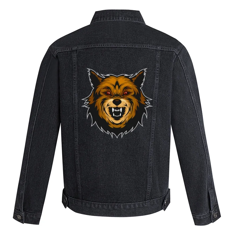 Mens Vintage Cartoon Prints Denim Jacket