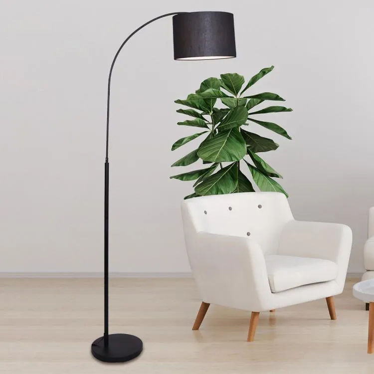 METAL ARC ARM FLOOR LAMP SHADE BLACK