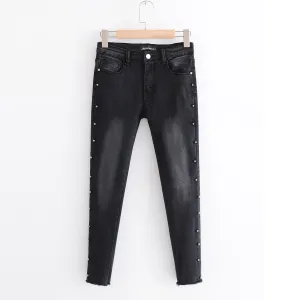 Metal Beaded Jeans