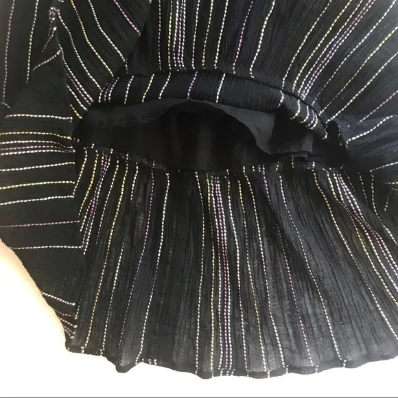 Michael Stars black Beach Stripe cotton blend off-shoulder sun dress