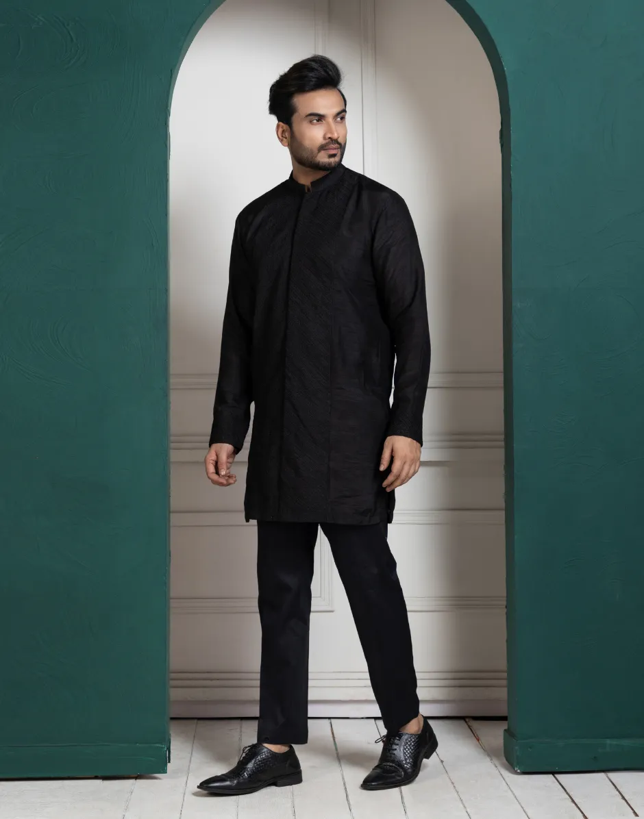 Midnight Black Kurta Set Elegant and Timeless Traditional Wear