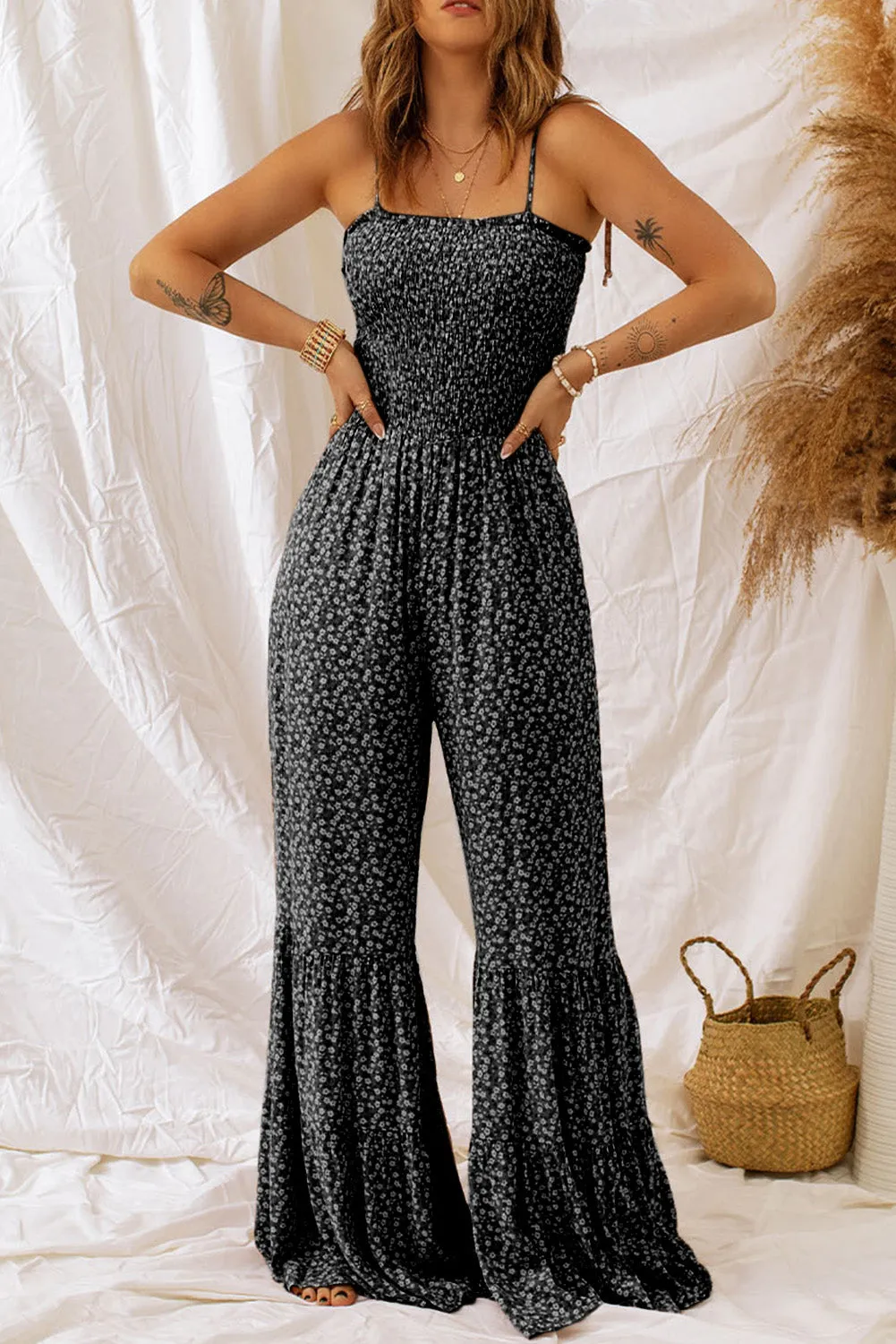 Midnight Dreams Wide Leg Floral Jumpsuit
