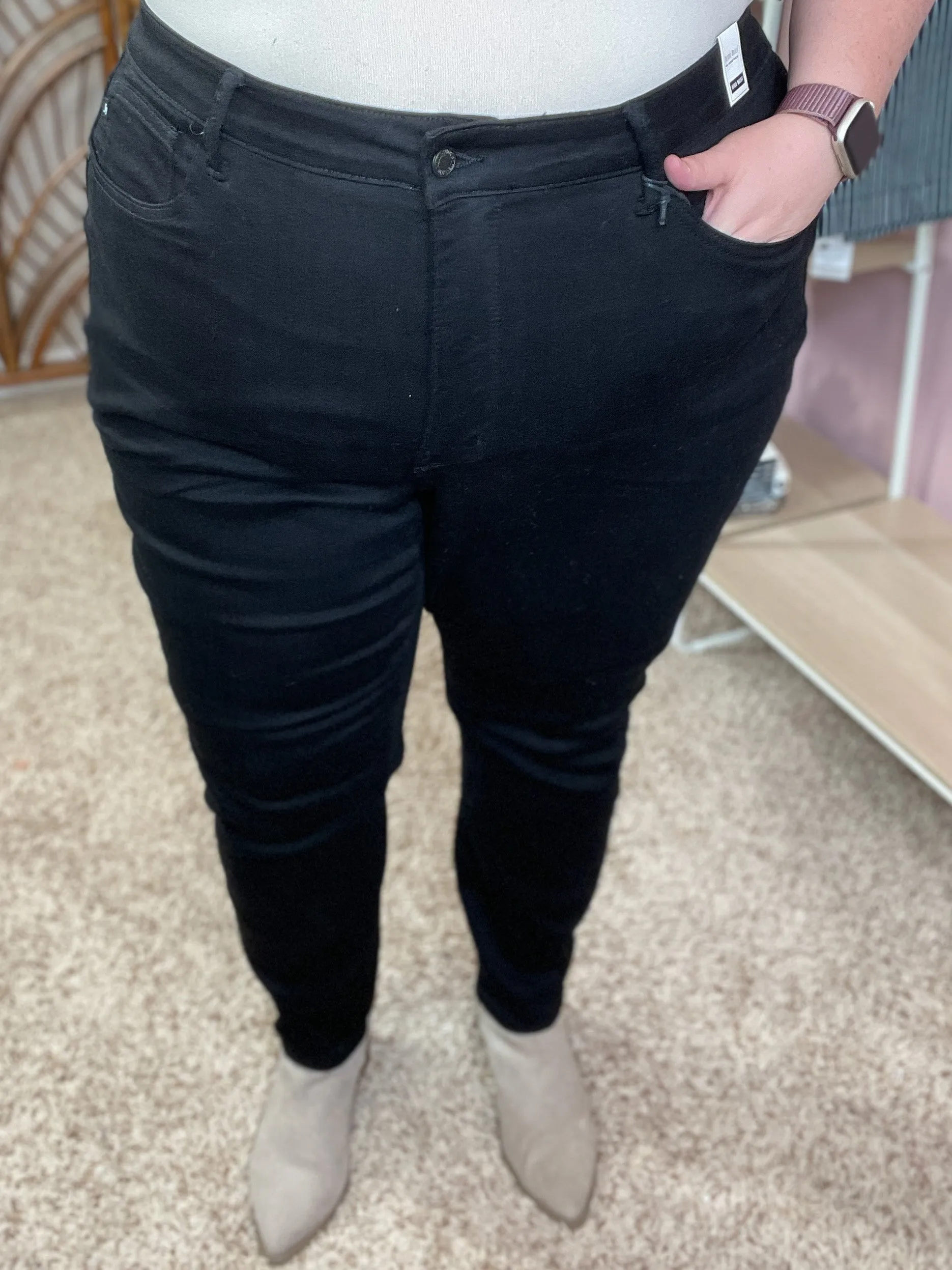 Midnights Classic Skinny Black Tummy Control Judy Blue Jeans