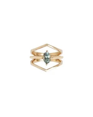 Minimalist Arc   Oblique Enclose Ring Set