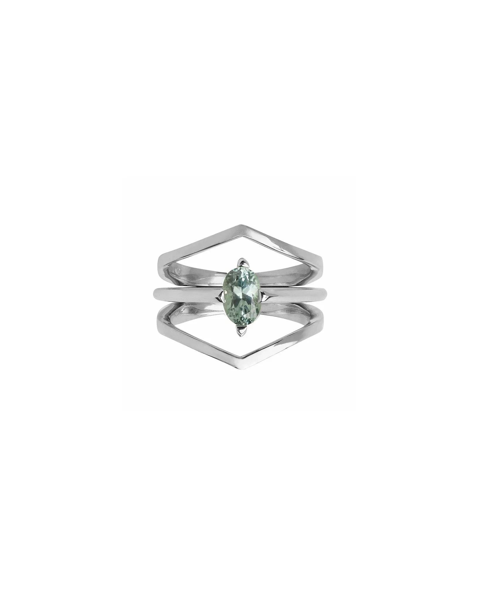 Minimalist Arc   Oblique Enclose Ring Set