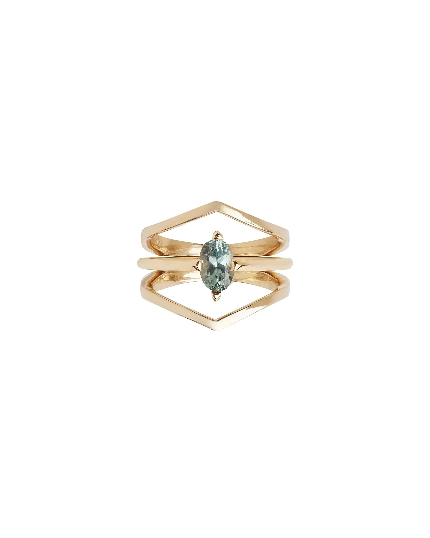 Minimalist Arc   Oblique Enclose Ring Set
