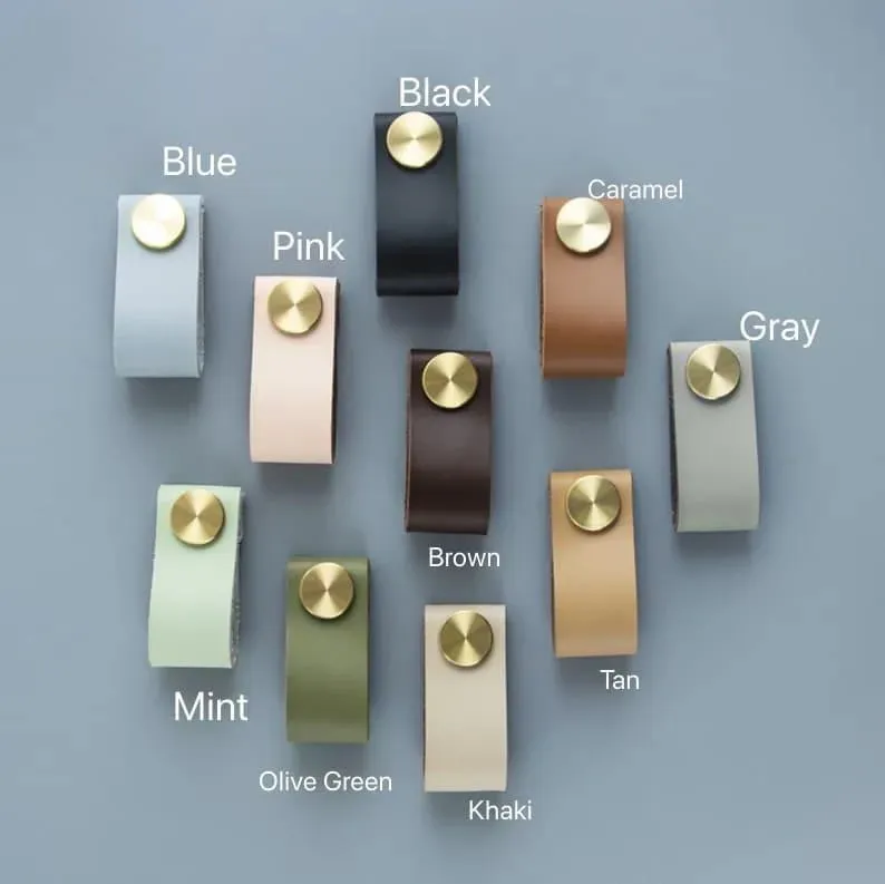 Minimalist Leather Cabinet Drawer Knob