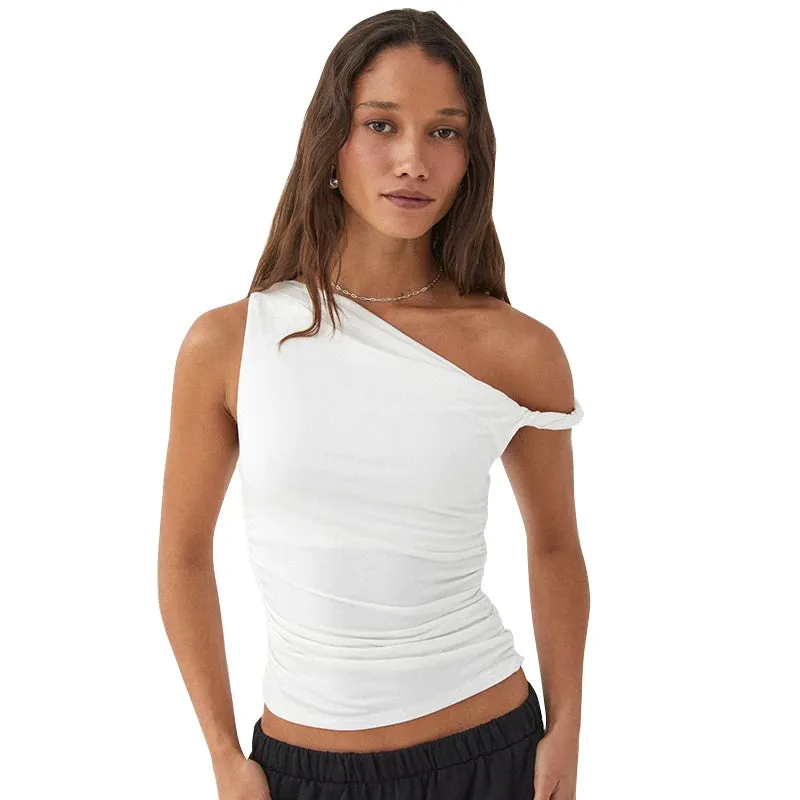 Minimalist One-Shoulder Crop Top