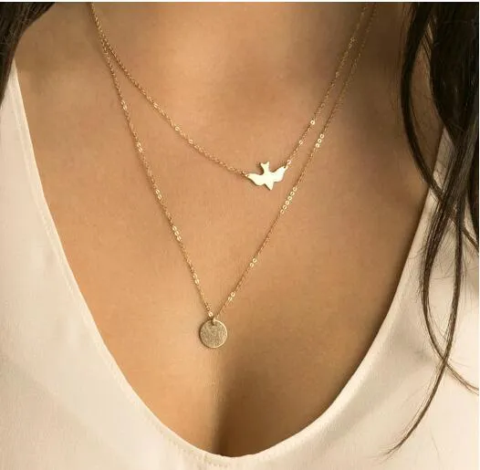 Minimalist Pendant Necklaces Fashion Female Heart Arrow Cross Moon Star Of Luck Peace Dove Necklace Summer Jewelry 2017