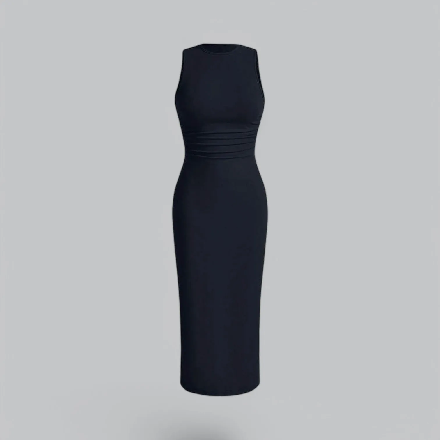 Minimalist Sleeveless Bodycon Midi Dress | All-Season Wear, Comfortable Fit, Stylish Design