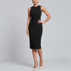 Minimalist Sleeveless Bodycon Midi Dress | All-Season Wear, Comfortable Fit, Stylish Design