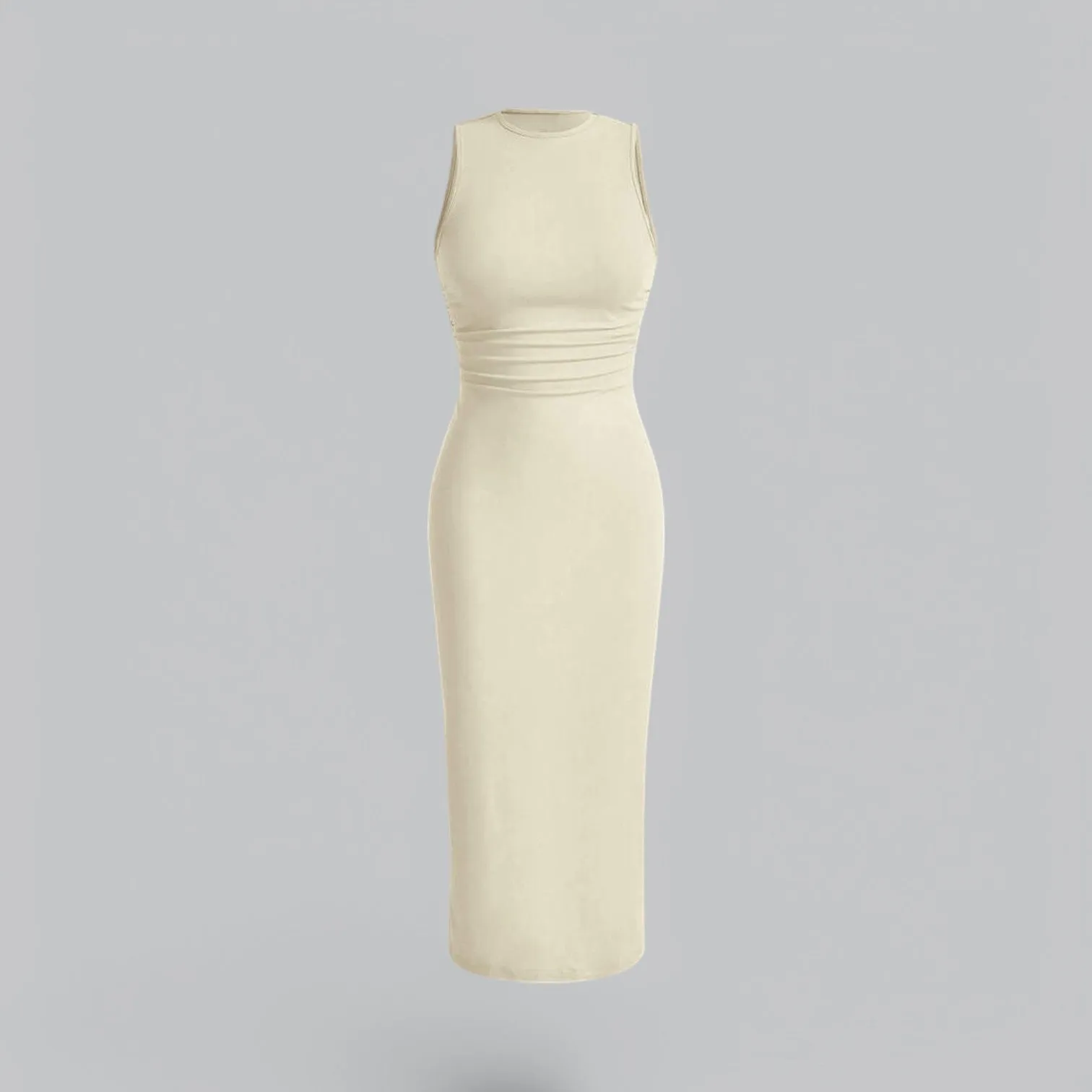 Minimalist Sleeveless Bodycon Midi Dress | All-Season Wear, Comfortable Fit, Stylish Design