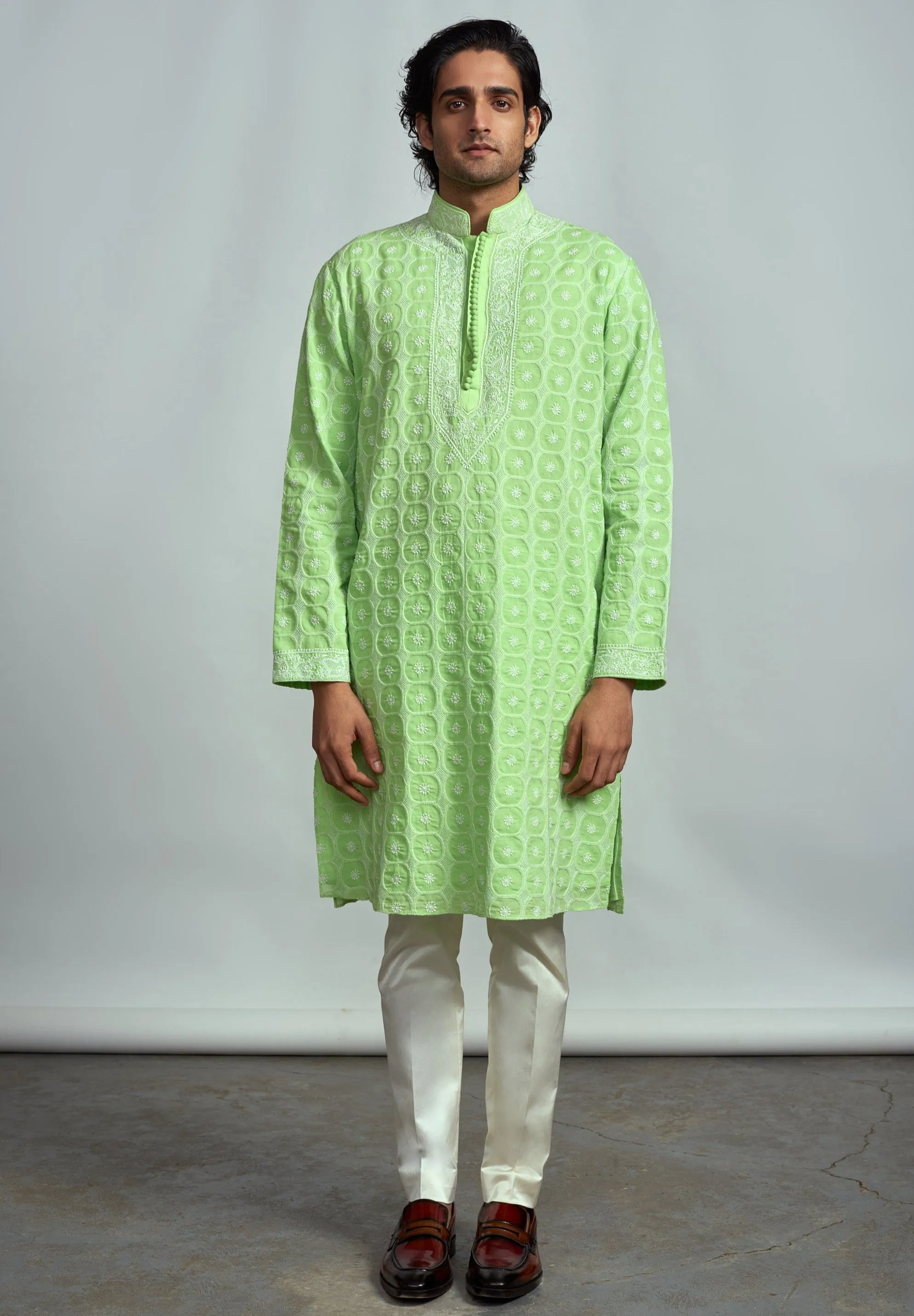 Mint Green Chikankari Kurta